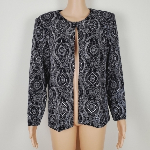 XSCAPE by joanna chen sparkle glitter long sleeve cardigan - Picture 1 of 11